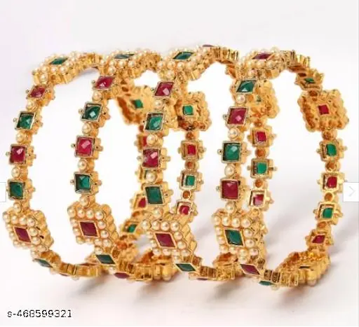 Kasubi Trending Pearl 4pcs Bangle set