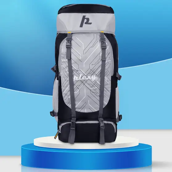 PLEXY TILTY STUUDED BAGPACK WITH SHOE COMPARTMENT 65 L Backpack (Black, Grey)