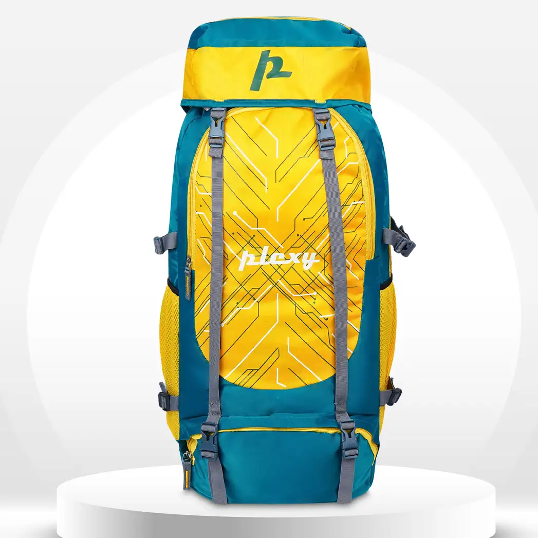 PLEXY TILTY STUUDED BAGPACK WITH SHOE COMPARTMENT 65 L Backpack (Blue)