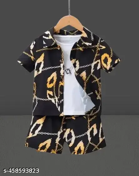  Kids Baby Boy Clothes Summer Wear cotton silk combo set 