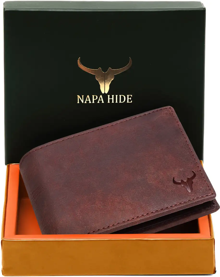 napa hide Men Casual Brown Genuine Leather Wallet