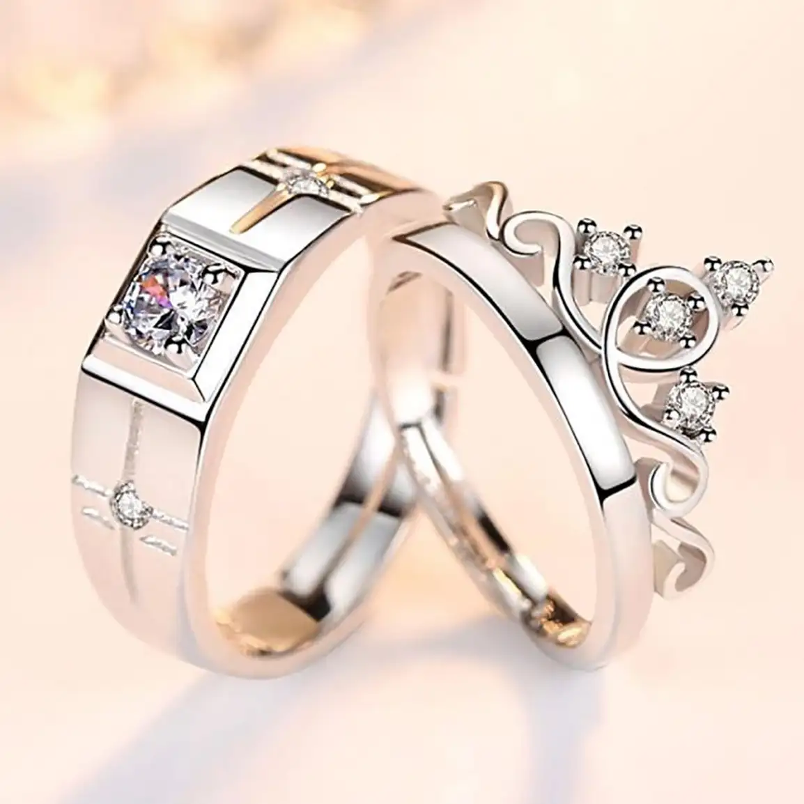 Stainless Steel, Brass, Stone, Metal, Copper Ring Set