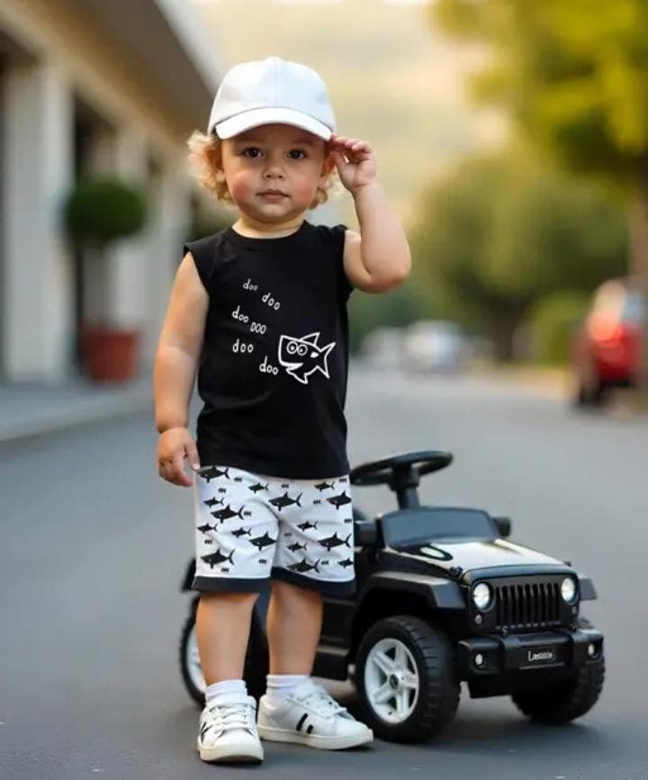 Lofn Stylish Doo Doo Print Kids Clothing Set Just start 149