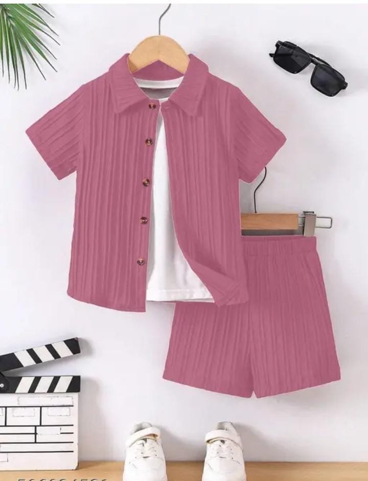 Kids Shirts And Shorts Set (Pink)