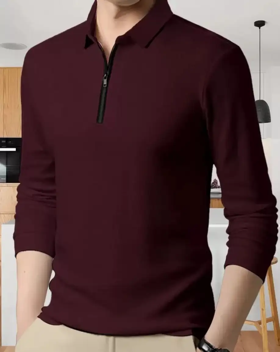 Solid Men Maroon T-Shirt