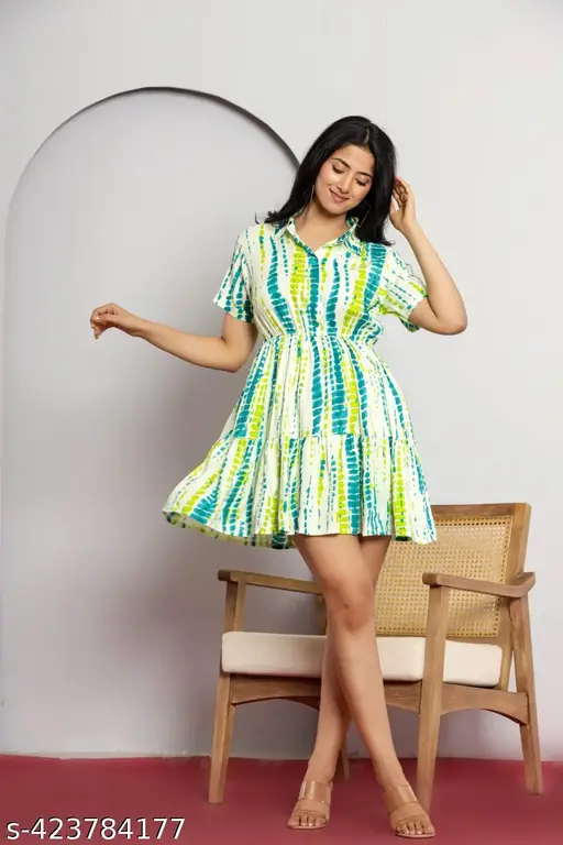 Gaaish Women Beautiful Short Dress (Rama)
