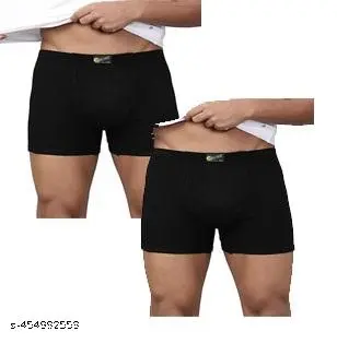 mens cotton daily use black trunks(pack of 2)