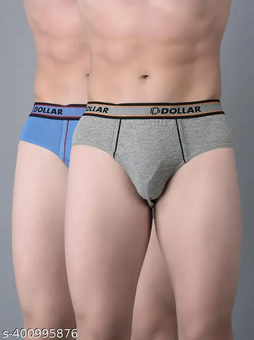 Dollar Bigboss Men's Pack of 2 Combed Cotton Solid Brief With Anti-Microbial Odour Control
