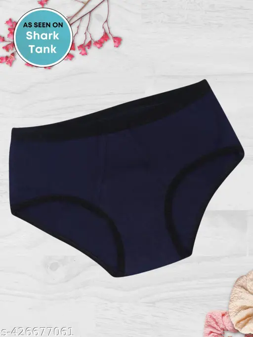 Dchica Women's Solid Hipster Blue Briefs
