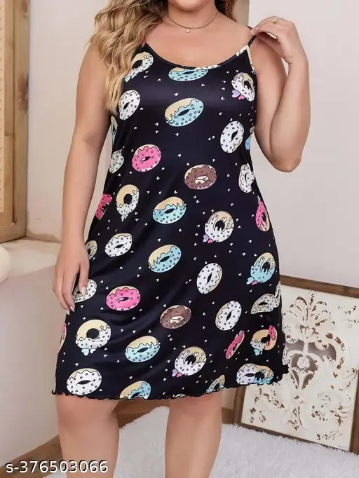 Women's Trendy Short Night Dress (Cami Nighty)