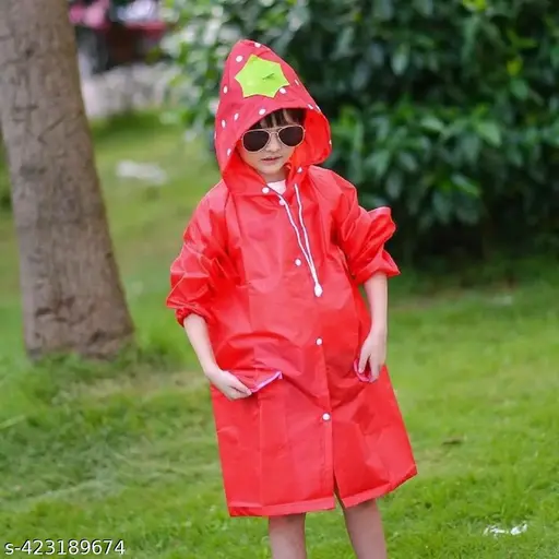 Zacharias Unisex Kids PVC Waterproof Long Raincoat fr-03 (3-7 Years_Pack of 1)