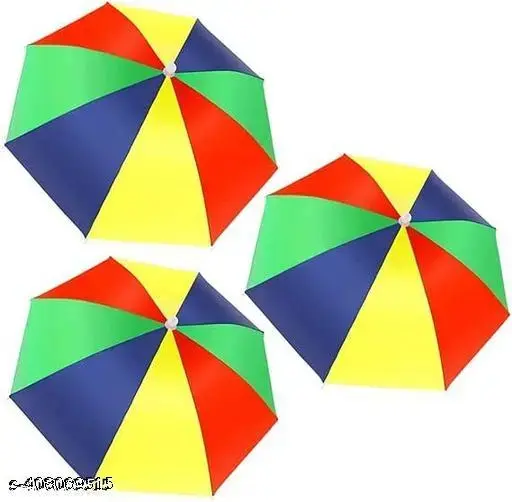 Missby Hat Umbrella for Kids, Men & Women (Multicolour) Pack of 3