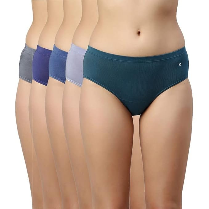 Enamor CR17 Stretchable Cotton Hipster Panties for Women, Full Coverage Grip Fit Inner Elastic with Antimicrobial & Stain Release Technology- Color and Print May Vary