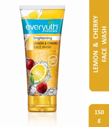 Everyuth Naturals Brightening Lemon & Cherry |Deep Cleansing, Oil Control & Tan Reduction Face Wash 