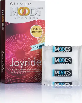 MOODS Silver Joyride Condoms, 12 Count Each ,Pack of x 10 Condom