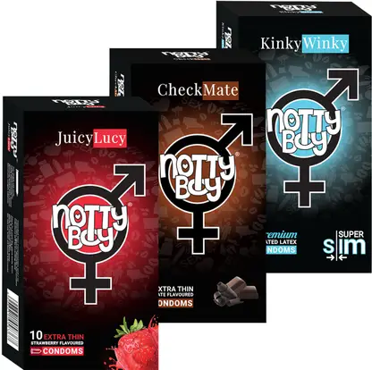 NottyBoy Ultra Thin, Chocolate Flavour and Strawberry Flavoured Condom 