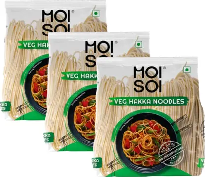 MOI SOI Hakka Noodles, 1.5kg (No Preservatives | Pack of 3 x 500g | Air Dried Noodles) Hakka Noodles Vegetarian  
