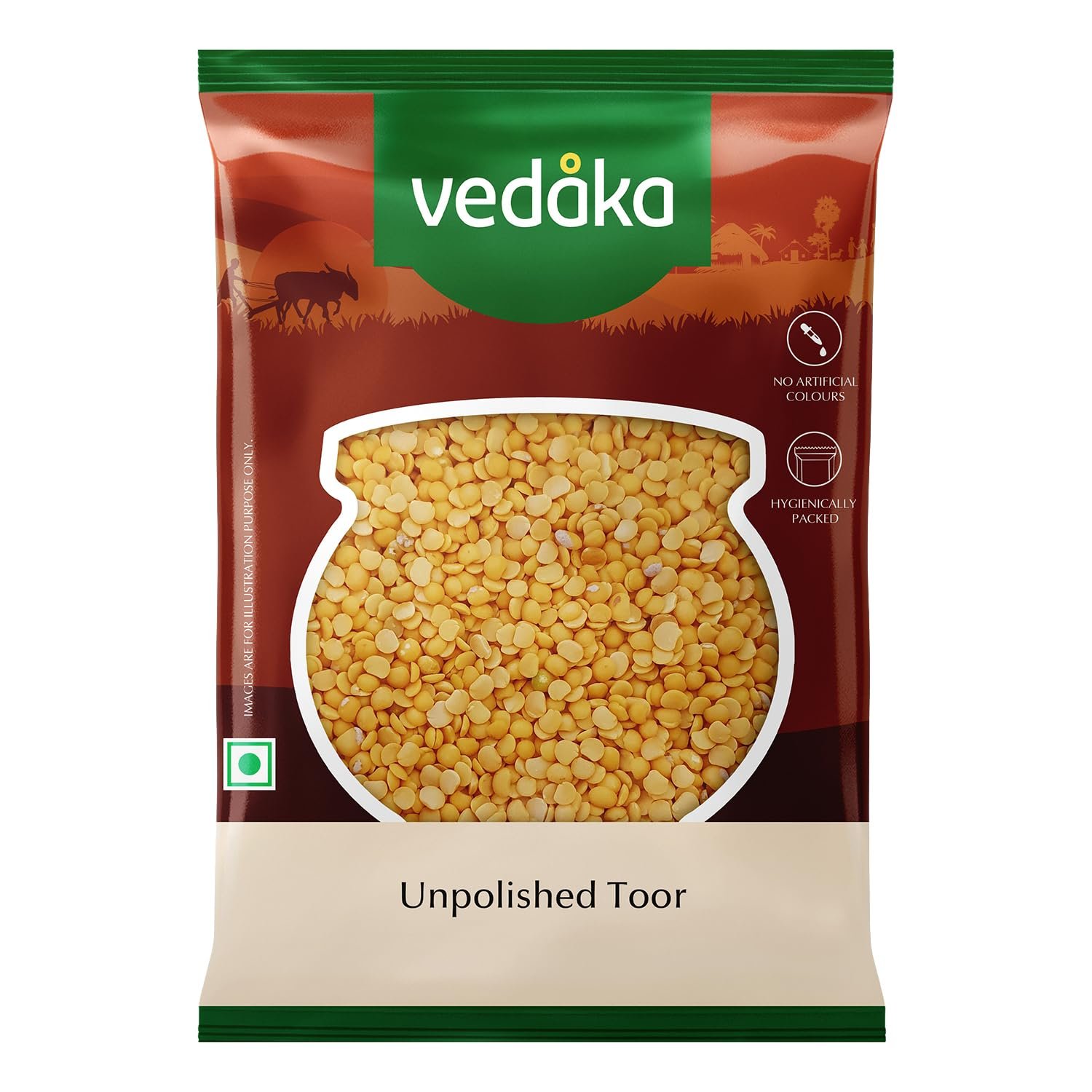  Vedaka Unpolished Toor Dal | 2 Kg | Popular Toor Dal 