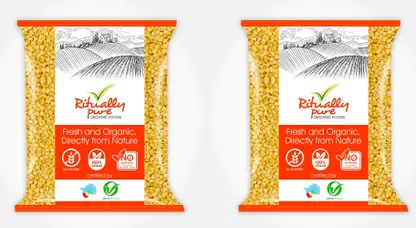 Ritually Pure Organic Yellow Moong Dal (Split)  (1 kg)