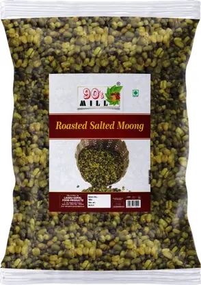 90's MILL Suryapur Sprouted Roasted Maash Green Moong Mung Bean Namkeen Snack-250g