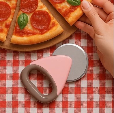 Premium Pizza Cutter Wheel with Stainless Steel Sharp Rotating Blade | Ergonomic Non-Slip Handle | Smooth Slicer for Pizza, Roti, Paratha, Chapati, Sandwich, Burger, Bread, Brownie | Food Grade Kitchen Tool | Multipurpose Cutter - 1 Pc 